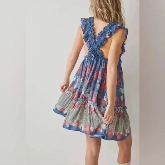 NWT Free People Intimately Bali Wild Daisy Slip Mini Dress Stellar Combo S & M - Picture 3 of 4